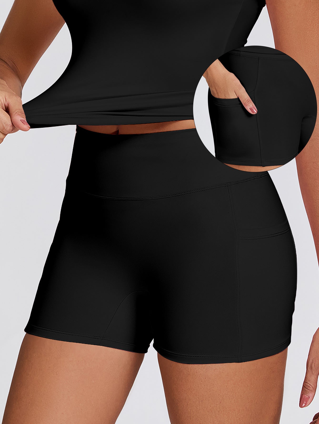Women's Yoga Sports Set with Pocket Shorts