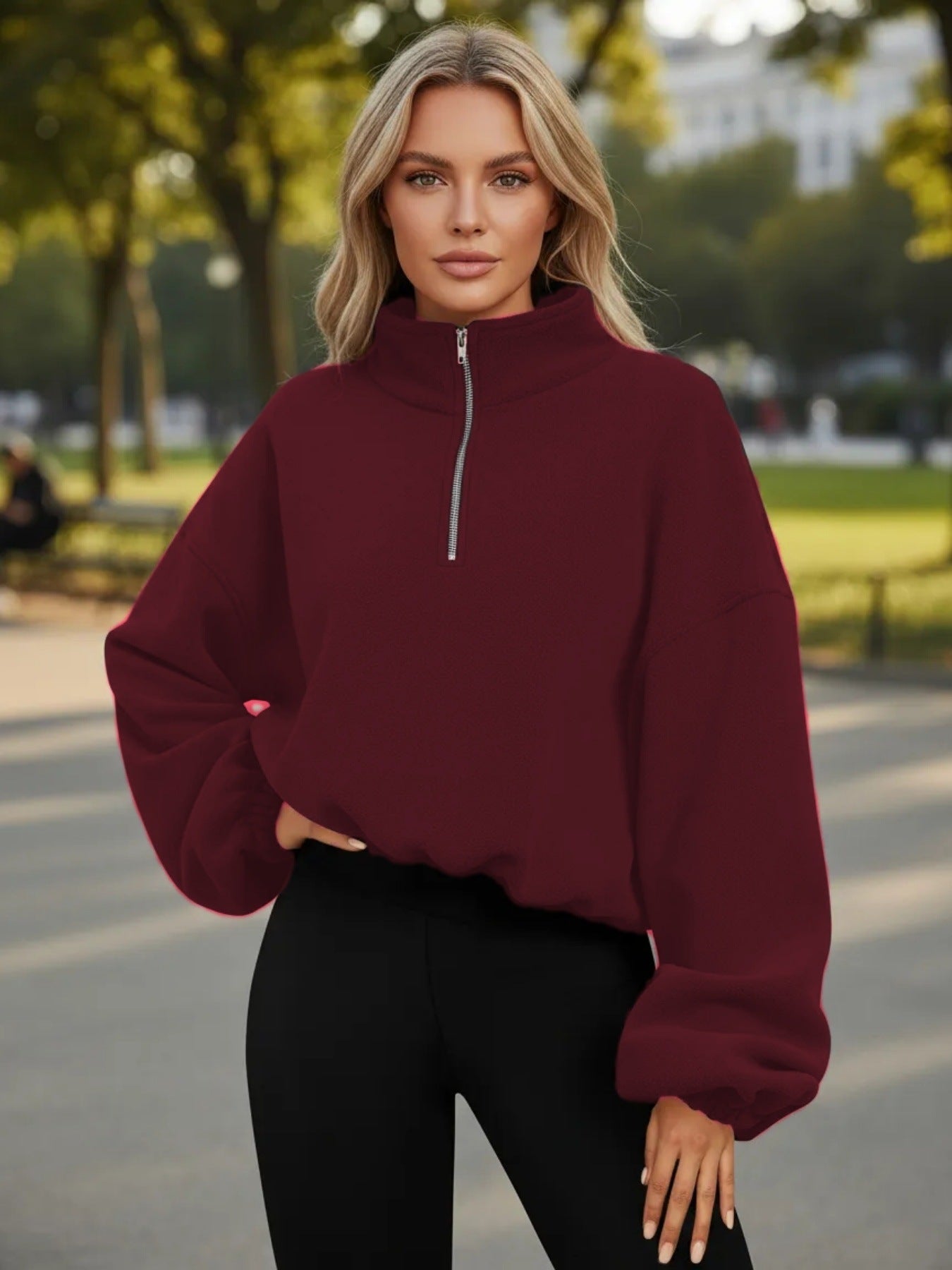 Women's Half-Zip Fleece Sweatshirt