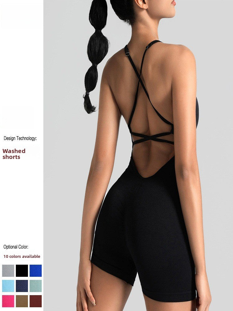 Seamless Yoga Bodysuit with Sports Bra