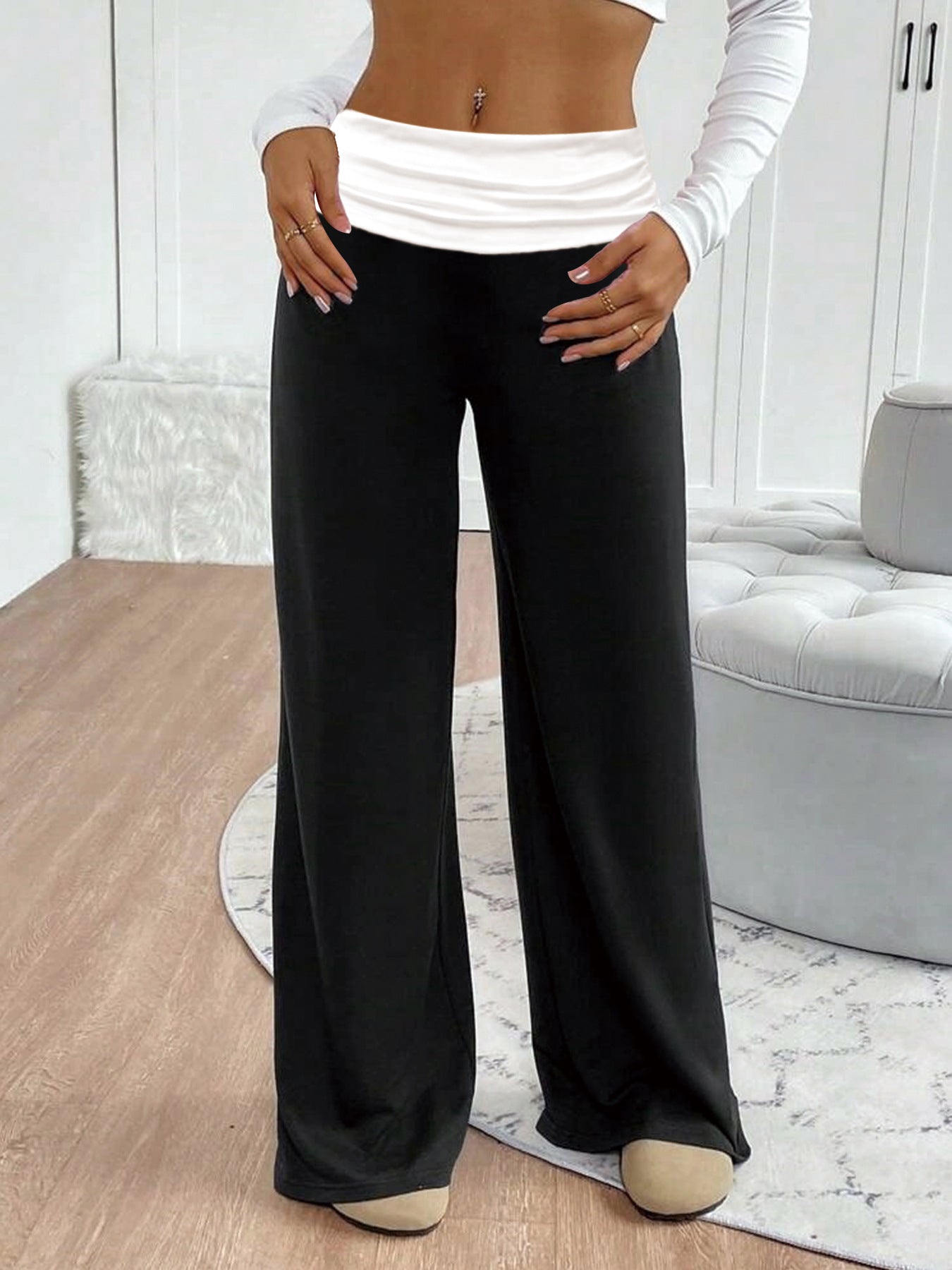 Drapey Wide-Leg Yoga Pants
