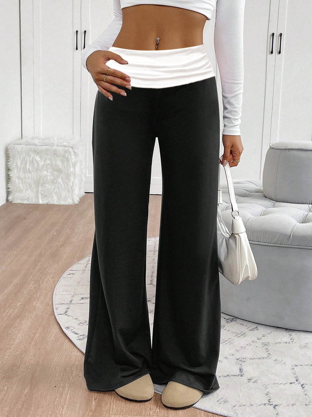 Drapey Wide-Leg Yoga Pants