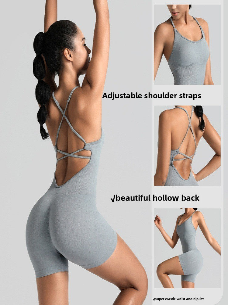 Seamless Yoga Bodysuit with Sports Bra